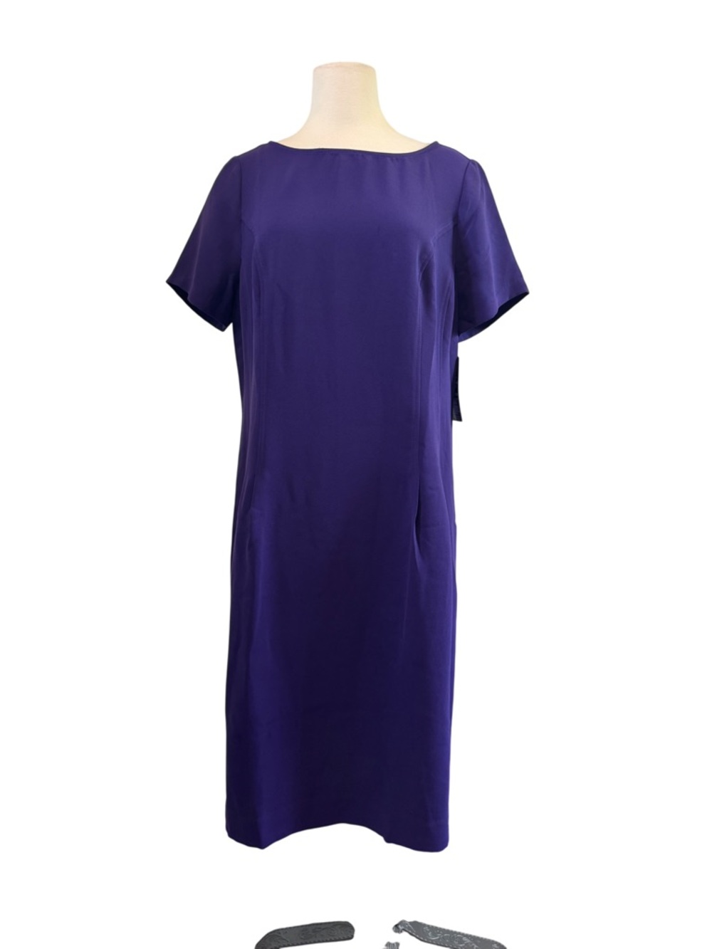 Jessica London Deep Purple Short Sleeve 14W Shift Dress